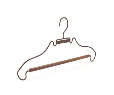 China Factory Price Wholesale High Quality Anti-Slip Metal Wire Hanger Black Clothes Hangers Pant Hanger for sale