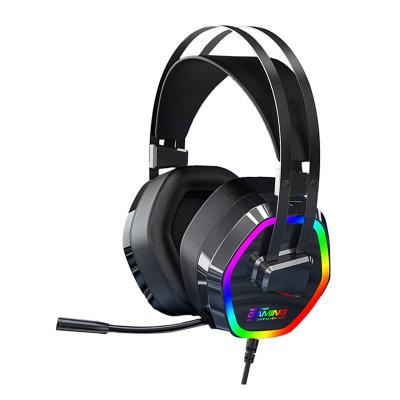 China High Quality Cool Gaming Headset Private Design RGB Led Light 7.1 Cable ANC Gaming Headset Auriculares Earphones for sale