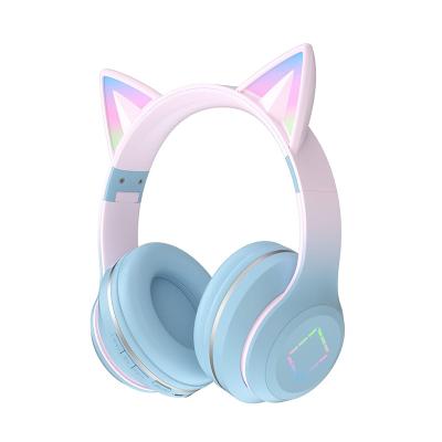 China New Cat Ear LED Light Gaming Headset MIC Wireless Auriculares Gamer High Quality Inalambricos Wireless Headset Bluetoo Headphones With Noise Cancellations for sale