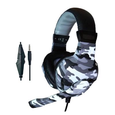 China Wired Stereo Sound Camouflage Color Headphones With Microphone Jack 3.5 Mini Gaming Headphones With Microphone For Mobile for sale