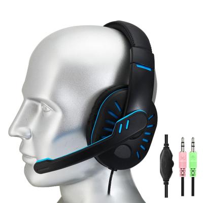 China Hot Selling Stereo Sound Adjustable Computer Earphone Wired PC Stereo Headphones With MIC for sale