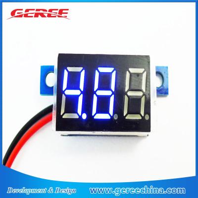 China Mini Motorcycle Digital DC Voltmeter Voltage Meter 3.3-30V Blue LED for sale