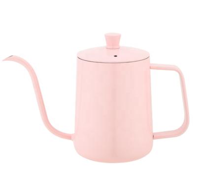 China 350/600ML Rose Color Hand Stainable Red White Drip Coffee Pour Over Kettle Pour Over Gooseneck Teapot For Coffee for sale