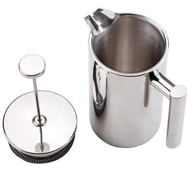 China 350ml 800ml 1000ml Double Wall Stainless Steel Viable Vacuum French Press Coffee Press Wholesale for sale