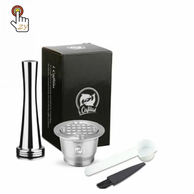 China Stocked Reusable Organizer Martello Refillable Tassimo Illy Machine Making Nespresso Steel Coffee Capsules for sale