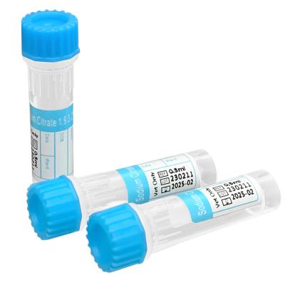 China 3.2% Sodium Citrate Tube Vacutainer 1:9 Vacutainer Vacuum Blood Collector Tubes Cup PET Medical Consumable Blue Superior Blood for sale