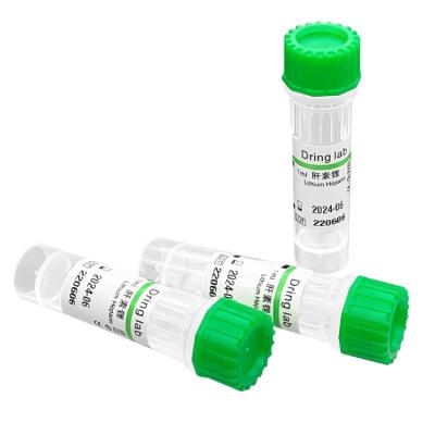 China PET Laboratory Coagulation Test Sodium Citrate Vacuum Blood Collection 1.0ml 0.5ml PET Tube Green Lithium Heparin Blood Tube for sale