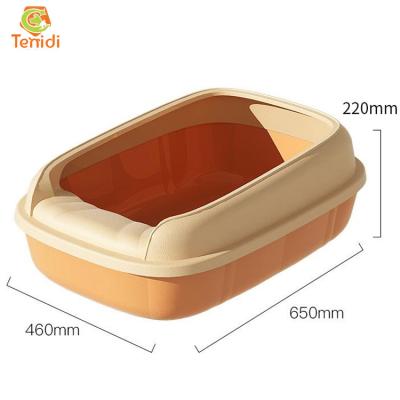 China Thick pp Cat Litter Box Semi-Enclosed Elevated Cat Toilet Anti-Splash High Side Cat Pet Cleaning Supplies Disposable for sale