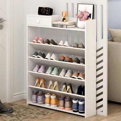 China MDF Shoe Shelf Wooden Shoe Rack (Height) Adjustable Large Cavity Cheap Prices With Drawer for sale