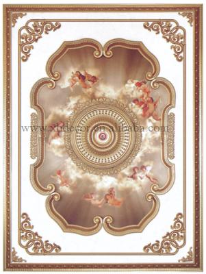 China Artistic Brand New Red Medallion Rectangle Angels Decorative Ceiling Ceiling for sale