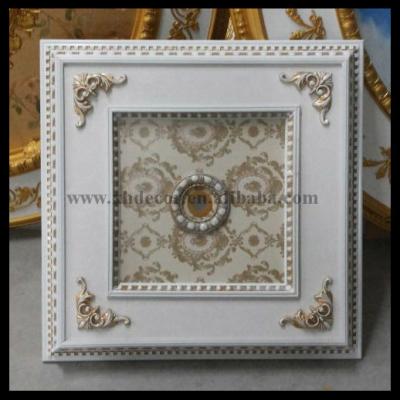 China Different Types Of Ceiling Artistic Luxury Square Medallion Decorative Flat Ceilings for sale