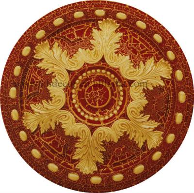 China Artistic Ceilings Antique Gold In Red Lacquer Tone Ceiling Medallion for sale