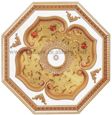 China Artistic Ceilings Luxury Octagonal Red Rose And White Classic Ceiling Design Roof Ceiling Design for sale