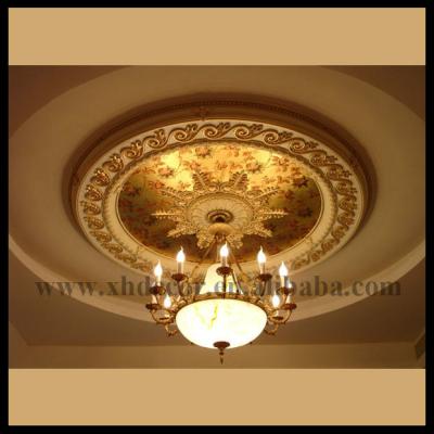 China Artistic Luxury Decorative Ceiling Medallion Ceilings Nice Match To Round Light Ceiling Design for sale