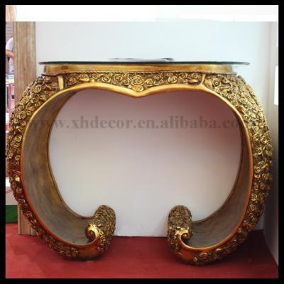 China Glass Top Antique Color CONSOLE TABLE Gold Console Table Set Luxury Hallway Console Table With Mirror for sale