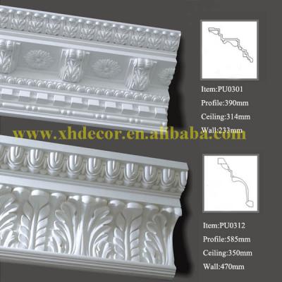 China 7.87feet polyurethane crown moldings can be painted PU molding for sale