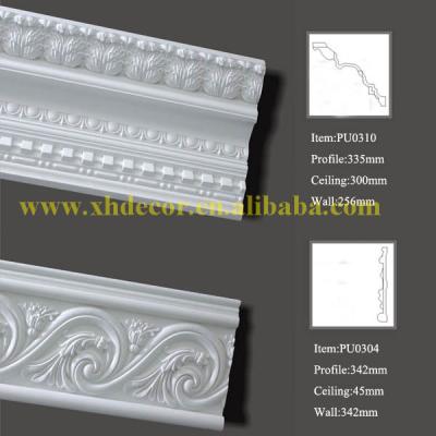 China 7.87feet Polyurethane Crown Moldings Can Be Painted Polyurethane Decorative Molding for sale