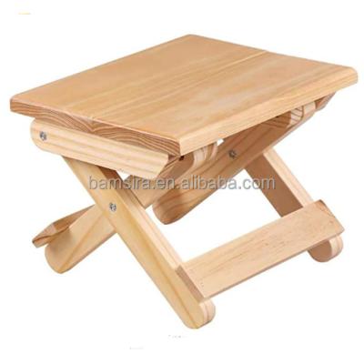 China Multifunctional Bamboo Tufted Button Step Stool Small Button Household Portable Folding Stool Bench For Bathroom Living Room Bedroom for sale