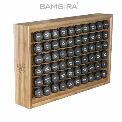 China Viable Viable Bamboo Wooden Spice Rack Including Spice Jars Bamsira_BSCI for sale