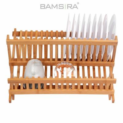 China Sustainable Extra Large Bambo Dish Rack Sustainable For Kitchen With Ample Space / Bamsira_BSCI for sale