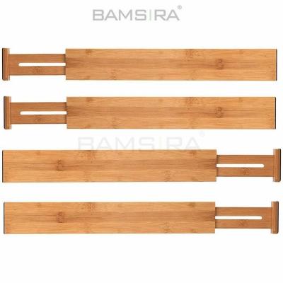 China Modern Modern Adjustable Drawer Dividers Bamboo Scratch Free / Bamsira_BSCI for sale