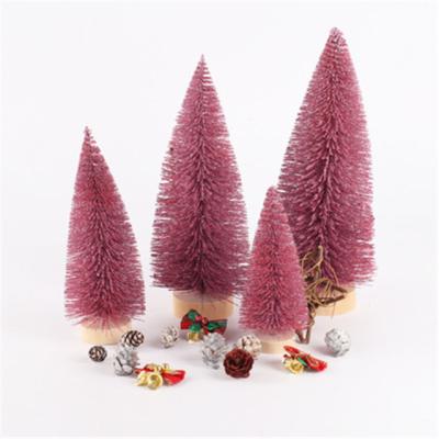 China New Pine 30cm Style Christmas Tree Mini Desktop Decoration Pink Christmas Tree for sale