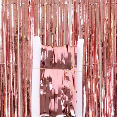 China Party Backdrop Decoration 1M*3M*2.3Silk Silk Mirror Rain Party Curtain Photo Backdrop Shimmering Curtain Baby Shower Decoration for sale