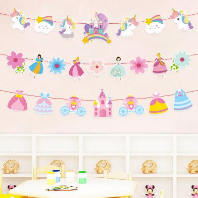 China YUYI Wholesale Newly Cute Cartoon Flag Banners For Kids Birther Party Decoration Supplies for sale