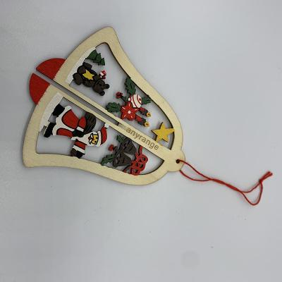 China Christmas Anyrange Window Ornament Wooden Decoration Tree Hanging Decoration for sale