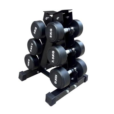 China Durable / Eco-friendly Barbell Weightlifting Full Set Rubber Adjustable Hex Dumbbell Set With Rack for sale