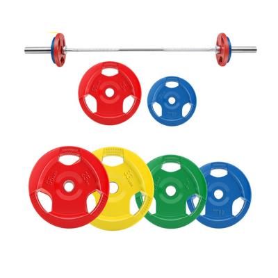 China Rubber Coated Dumbbells Durable / Eco - Friendly Weightlifting Plates Rubber Coated Dumbbells Jiuli Bumper Fitness for sale