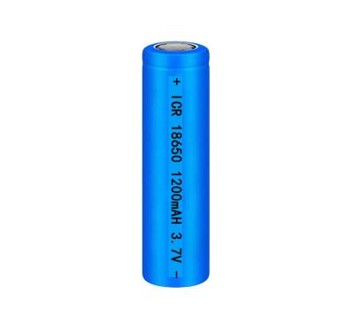 China Toys 18650 Flat Head 1200mAh 3.7V Lithium Ion Battery Rechargeable Lithium Battery For Lamps for sale