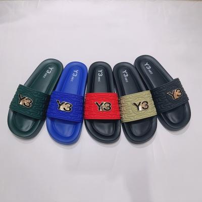 China Cushioning Wholesale OEM Flat Print PU Upper House Slides Slippers Custom Logo Slippers Shoes Sandals Apply to Men Women and Kids for sale