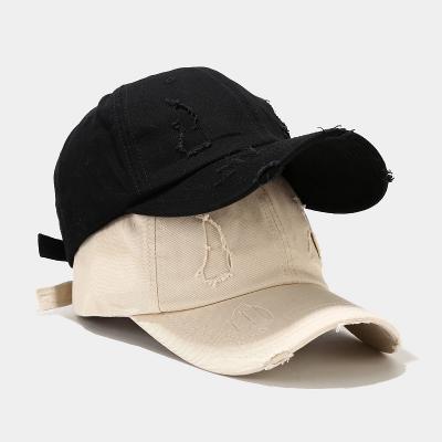 China JOINT Distressed Hats Washed Cotton Distressed Twill Fit Outdoor Stock Hats Unstructured Hat for sale