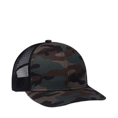 China COMMON Camouflage Logo 5 Panel Sport Gorros Embroidery Dad Baseball Mesh Trucker Hat Custom Mesh Trucker Hat for sale