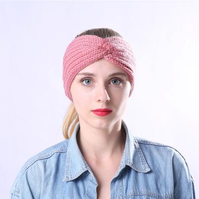 China JOINT Women Custom Wholesale Ladies Acrylic Headband Cable Knit Wide Headband for sale