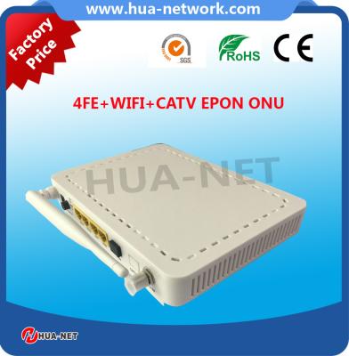 China Plastic white ONU FTTH ONU/Fiber ONU 4FE+WIFI+CATV EPON/GEPON ONU with competitive price for sale