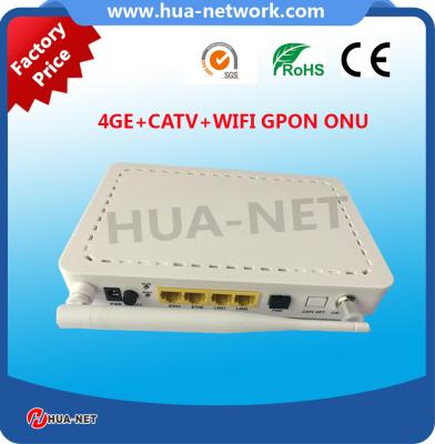 China Plastic white ONU FTTH ONU/Fiber ONU 4FE+WIFI+CATV GPON ONU/ONT with competitive price for sale