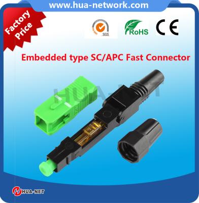 China High quality green SC Fast connect/ SC quick connector/SC FTTH Quick Installation SC/APC Field Assembly Fiber Connector for sale