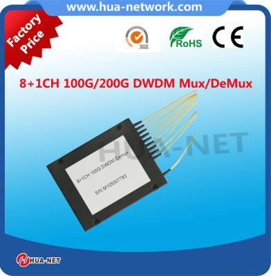 China Factory 100G 8+1CH DWDM Mux/DeMux Dense wavelength division multiplexer with low insertion loss for sale