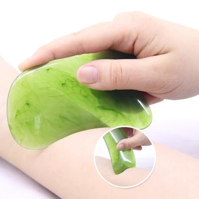 China Green Jade Plate Scraping Guasha Board Natural Traditional Massager Tool for sale