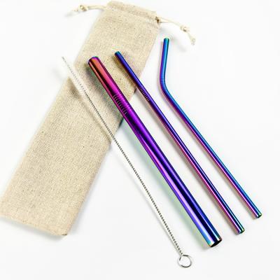 China Wholesale Eco Friendly Metal Sustainable Straw Set Stainless Steel Straw Set Customized Reusable Metal Straw for sale