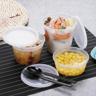 China Microwavable Round Shaped Soup Water Microwavable Biodegradable Fruit Take Out Food Bento Packaging Lunch Box for sale