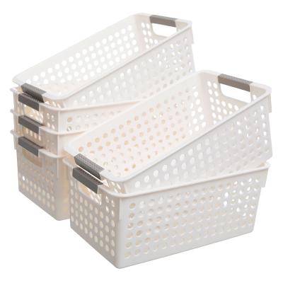 China Simple Viable Hollow Bathroom Desktop Drawer Kitchen Vegetable Storage Baskets Other Storage Plastic Basket for sale