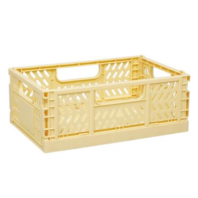 China Viable Organizer With Handle Mini Collapsible Storage Basket Plastic Kitchen Household Basket Storage for sale