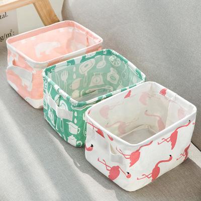 China Universal Folding Basket Toy Storage Multi Style Desktop Basket Household Cloth Canvas Storage Baskets for sale