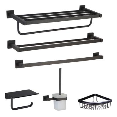 China Fashion Assembly Concise Home Bath Accessories Hanger Shelf Stainless Steel Wall Mounted Towel Rack for sale