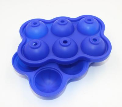 China Viable Wholesale Hot Sale 6 Round Holes Ice Tools Bee Honeycomb Shaped Silicone Ice Cube Tray for sale