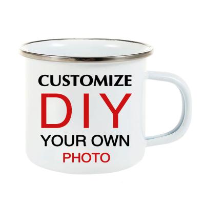 China Viable Custom Viable Sublimation Travel Customized Enamel Ceramic Coffee Mug Porcelain Tea Mugs for sale