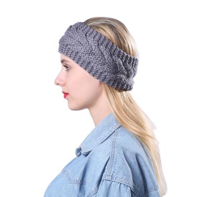 China Cheap Wholesale Handmade Acrylic Wrap Headband Women Girls Winter Warm Crochet Headband for sale